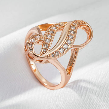 Luxury Fashion New Arrival 14K Rolled Rose Gold AAA Zircon Diamonds Big Ring - Fine Ethnic Wedding Jewellery